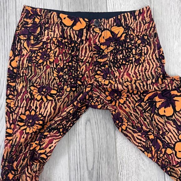 Free People Women Size 0 Hawaiian Floral Cropped Wide Leg Ankle Cotton Pants - Picture 8 of 9
